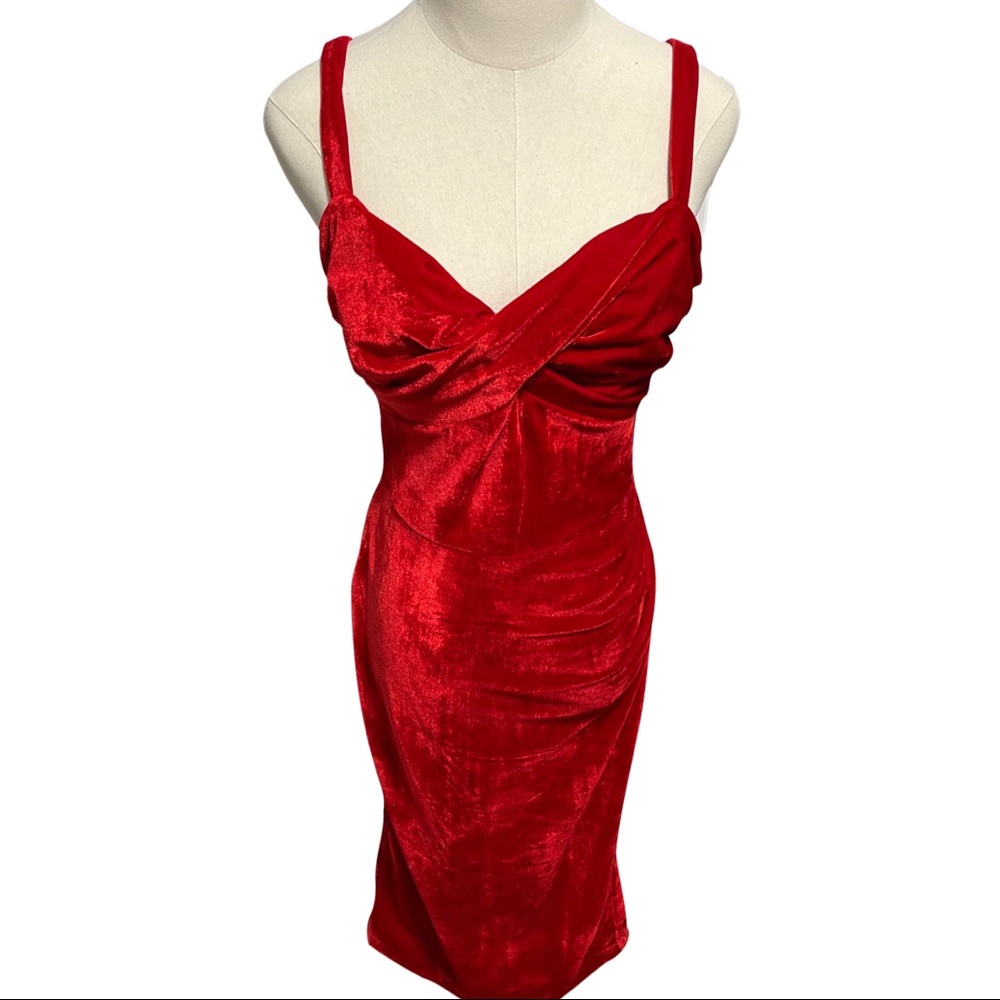 Tatyana red velvet dress